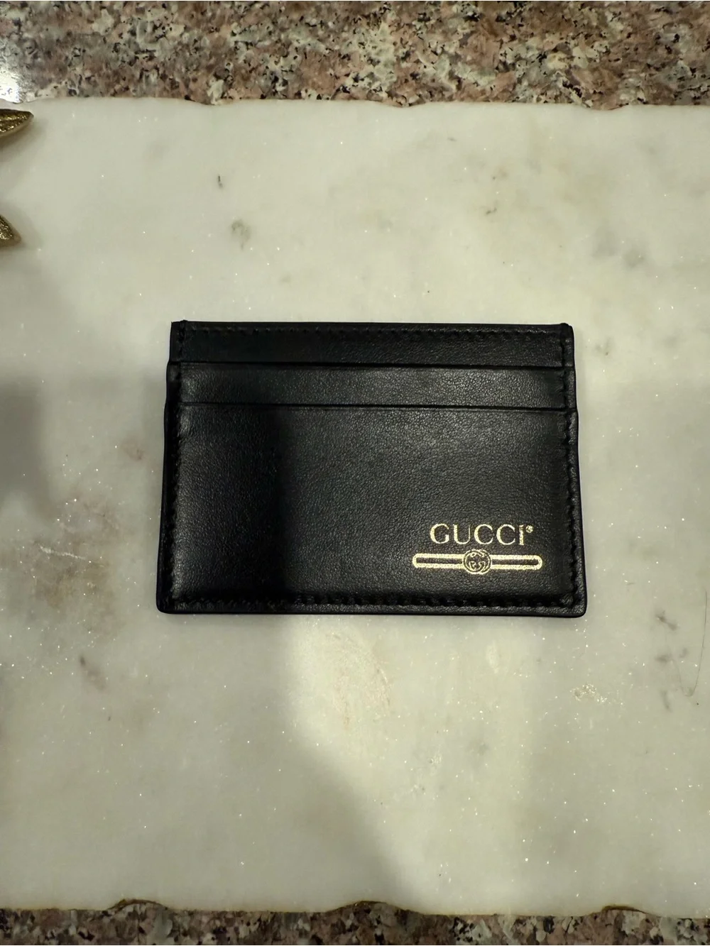 New with box men’s Gucci Black Leather Card Holder - Men's Accessories